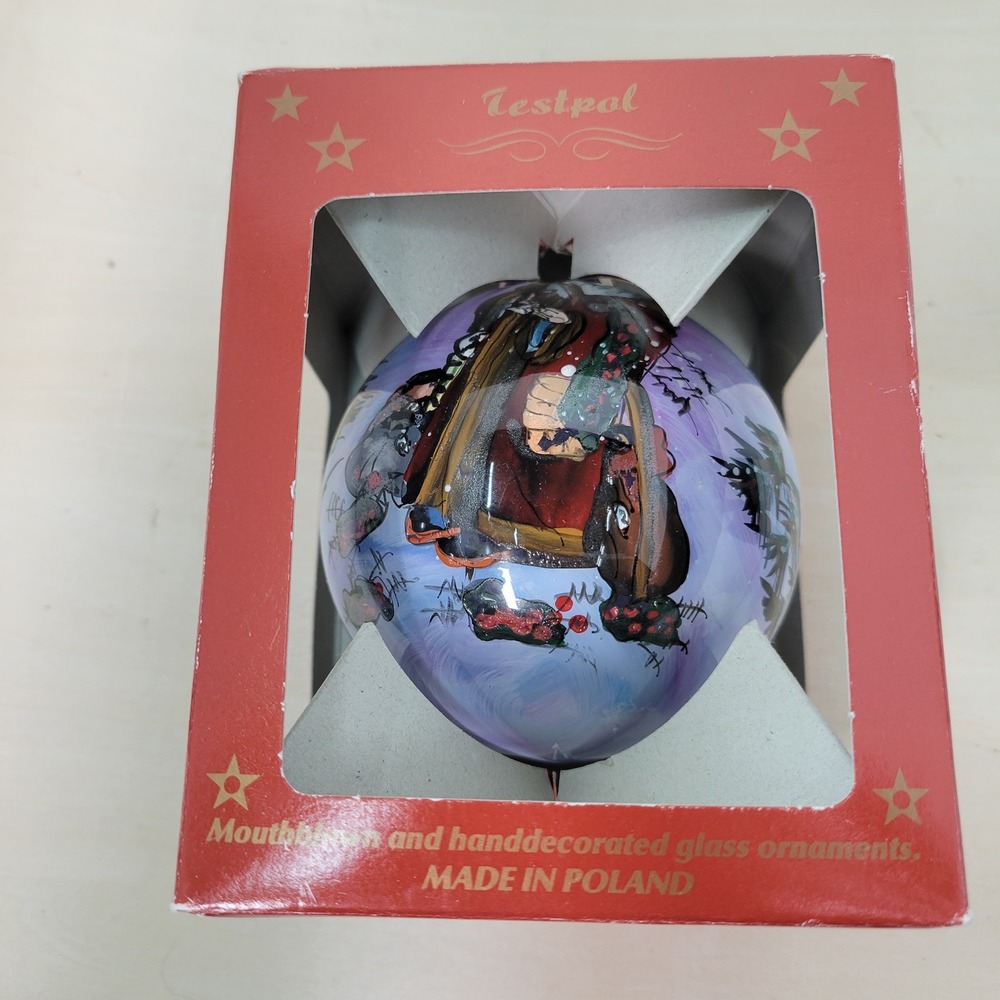 Testpol Mouth Blown Hand Decorated Glass Ornament Made in Poland‎